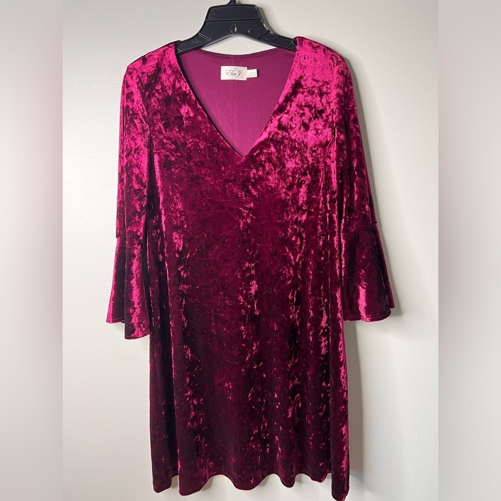 Eliza J Crushed Velvet Bell Sleeve Dress Size 8 Witchy Whimsigoth Fairygrunge